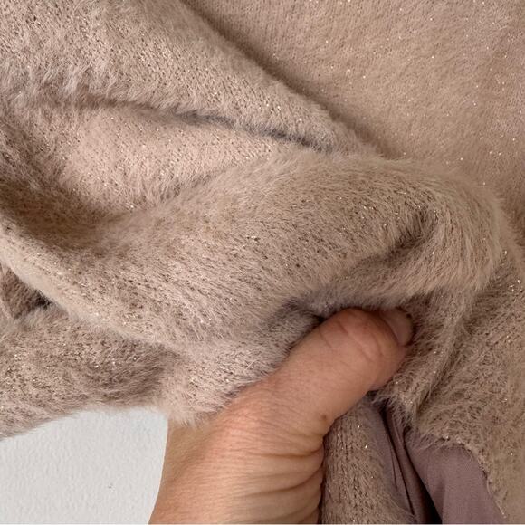 Anthropologie The Thea Eyelash Twofer Sweater Maxi Dress Blush Neutral XLP - Picture 8 of 12